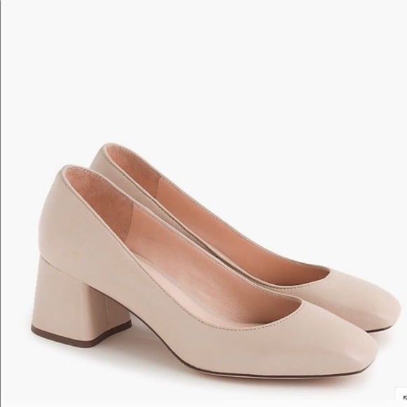 block heel square toe pumps
